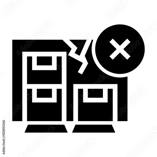 broken stowage Solid icon