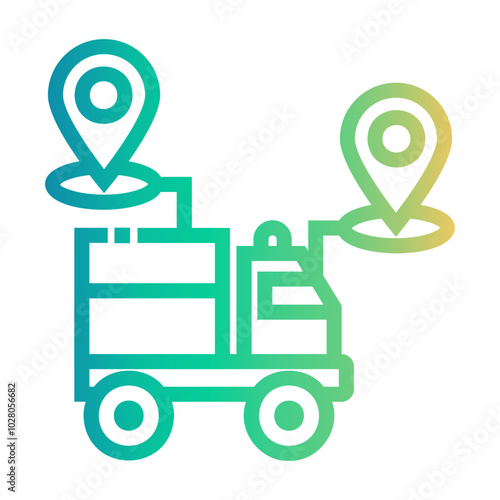 aggregate shipment Line Gradient Icon