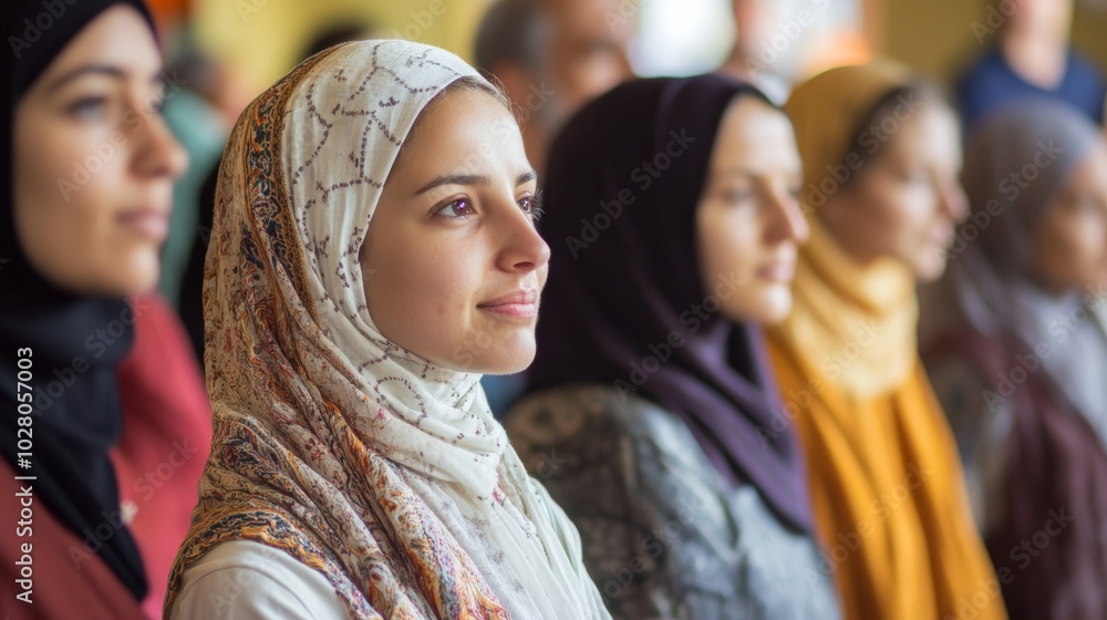 A community event promoting religious diversity, with participants from various faiths interacting respectfully A community event promoting religious diversity, with participants from various faiths interacting respectfully