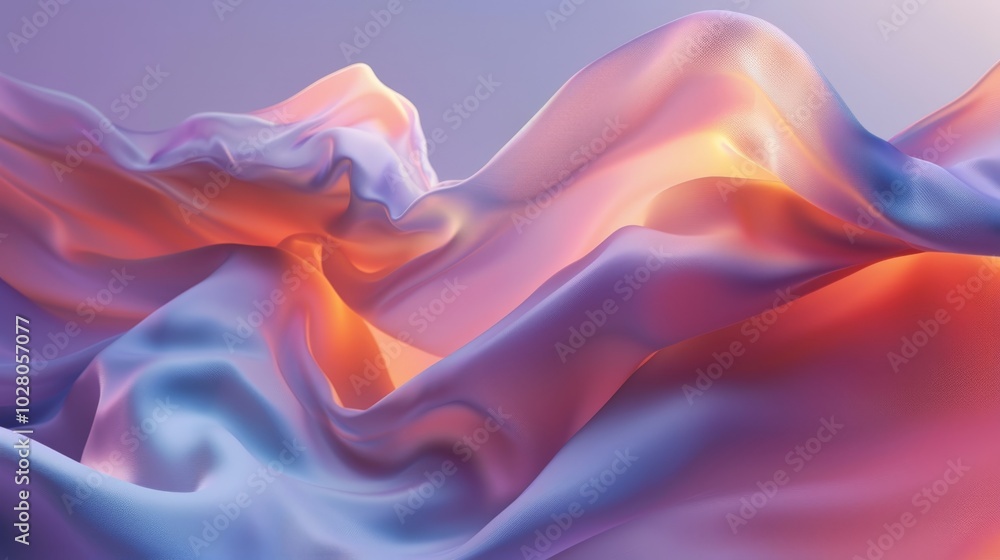 Obraz premium Wallpaper Background wallpaper with abstract colorful silk fabric flowing and waving