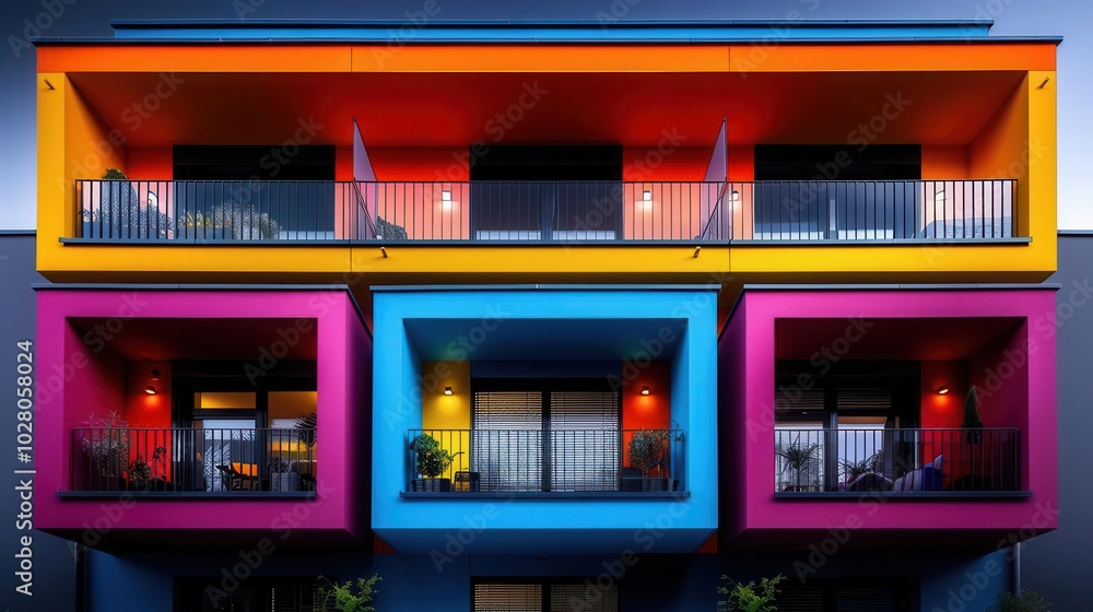 Architectural Design, vibrant colors, modern architecture, wide shot, inviting Architectural Design, vibrant colors, modern architecture, wide shot, inviting