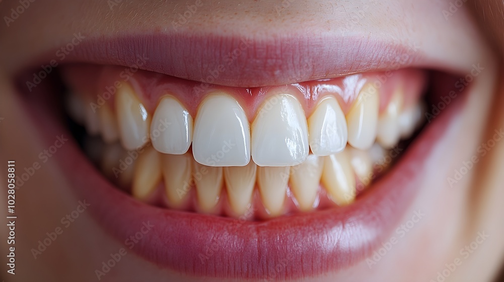 Fototapeta premium Before-and-after braces images showing remarkable teeth alignment improvement, with a patient's heartfelt account of the experience, struggles, and ultimate satisfaction