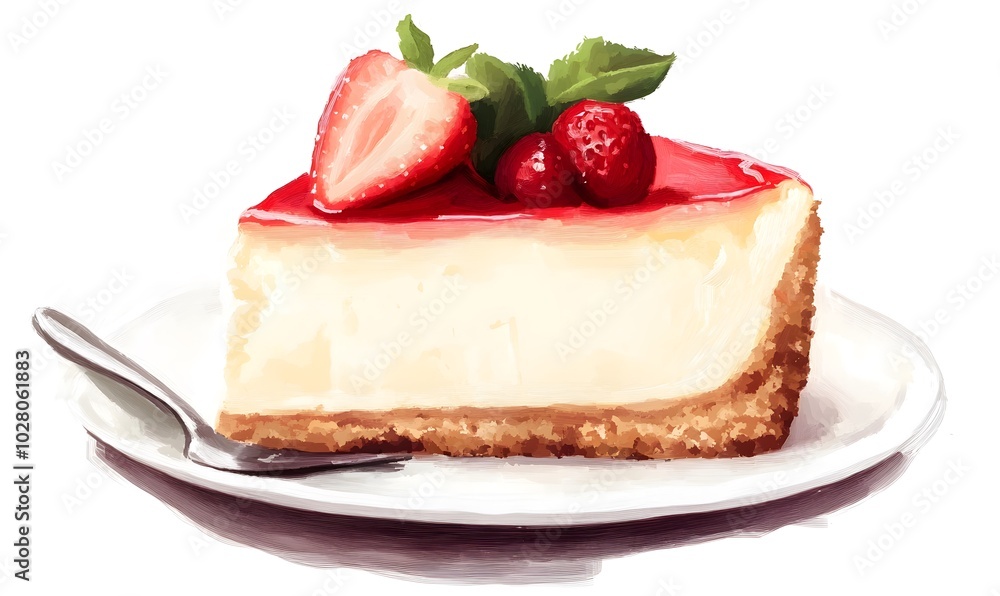 Cheesecake,illustration,generation AI Cheesecake,illustration,generation AI