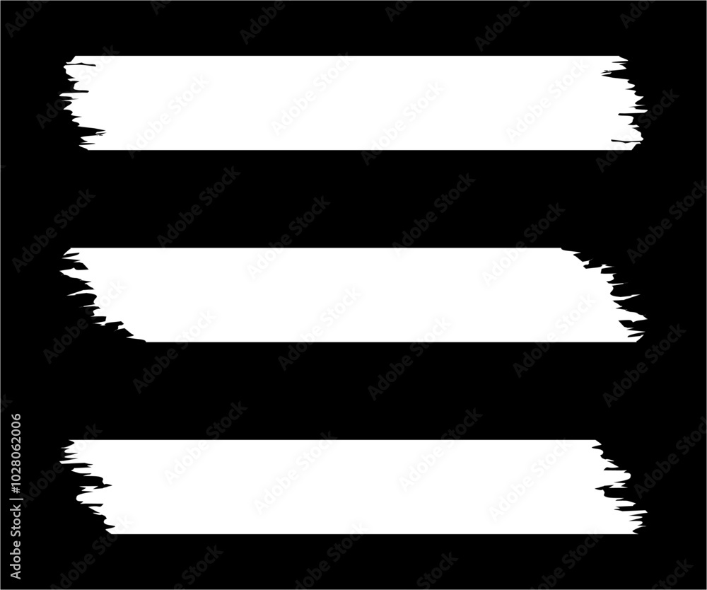 set of torn paper isolated on black background set of torn paper isolated on black background