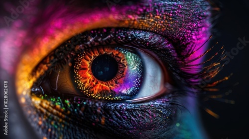 Professional Portrait, vibrant colors, studio setting, close-up, detailed