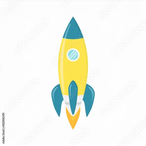 rocket illustration isolated on white