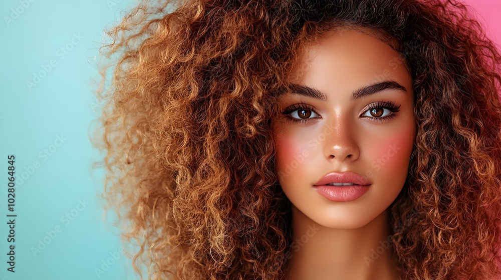 Vibrant before-and-after of curly hair treated with honey, showing frizzy versus smooth, defined curls, Digital Art, Eye-catching colors, Instagram-style Vibrant before-and-after of curly hair treated with honey, showing frizzy versus smooth, defined curls, Digital Art, Eye-catching colors, Instagram-style