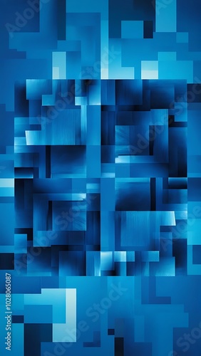 Square blue geometrical abstract background