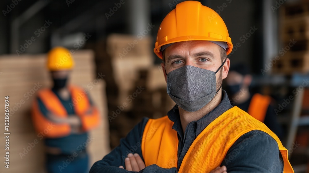 Industrial technician ready for work in factory setting Industrial technician ready for work in factory setting
