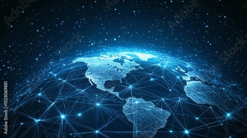 A Digital Globe Illuminated with a Network of Connections