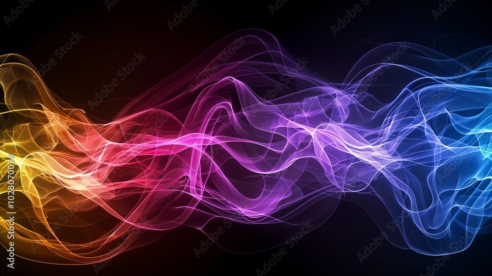Wallpaper Colorful abstract waves are merging, creating a modern background Wallpaper Colorful abstract waves are merging, creating a modern background
