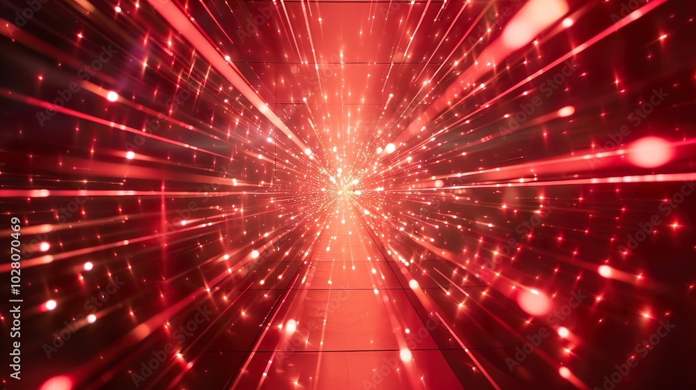 Abstract Red Tunnel of Light: A Journey into the Unknown Abstract Red Tunnel of Light: A Journey into the Unknown