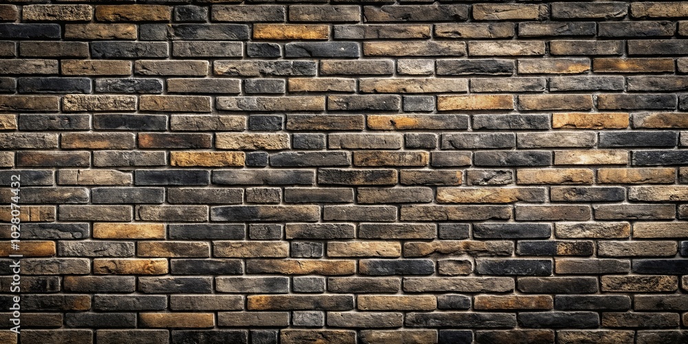 A textured brick wall with a mix of dark and light hues, showcasing the subtle imperfections and variations in each brick A textured brick wall with a mix of dark and light hues, showcasing the subtle imperfections and variations in each brick