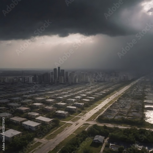 Hurricane Damaged City Generative AI
