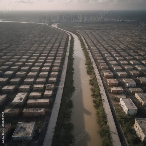 Hurricane Damaged City Generative AI
