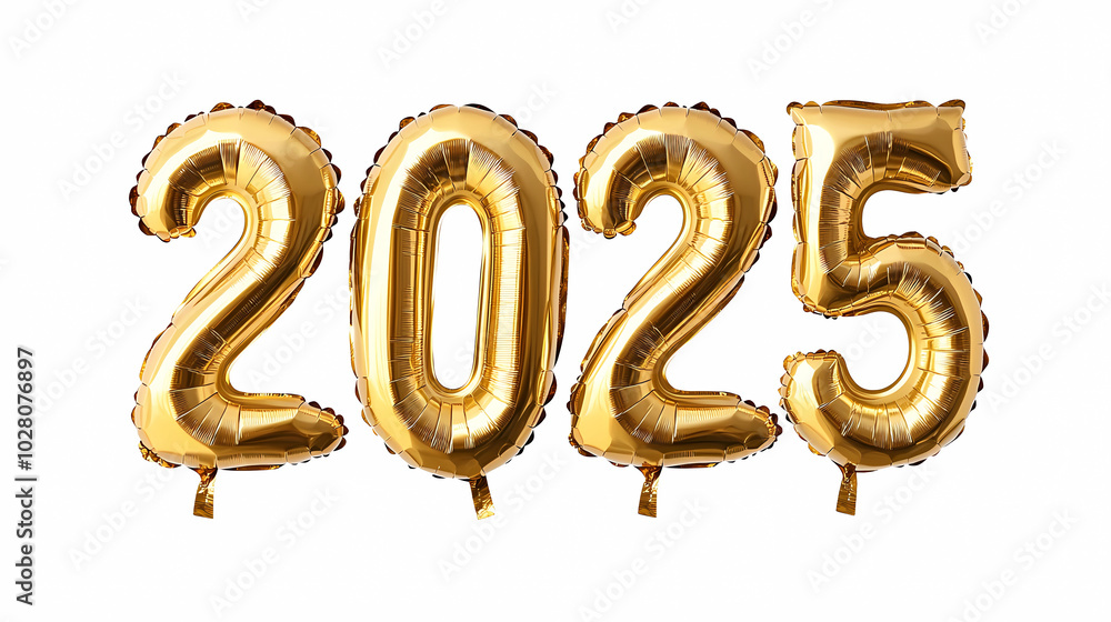 Metallic number-shaped balloons 2025 in gold or silver, ideal for New Year's celebrations or milestone birthdays Metallic number-shaped balloons 2025 in gold or silver, ideal for New Year's celebrations or milestone birthdays