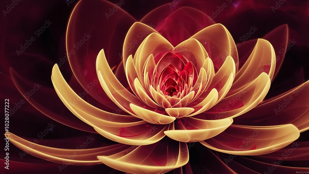 Beautiful fractal flower in yellow and red. Computer generated graphics. Beautiful fractal flower in yellow and red. Computer generated graphics.