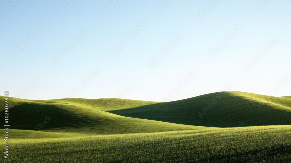 Obraz premium Rolling Hills Under a Blue Sky