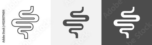 intestine icon Flat logo vector