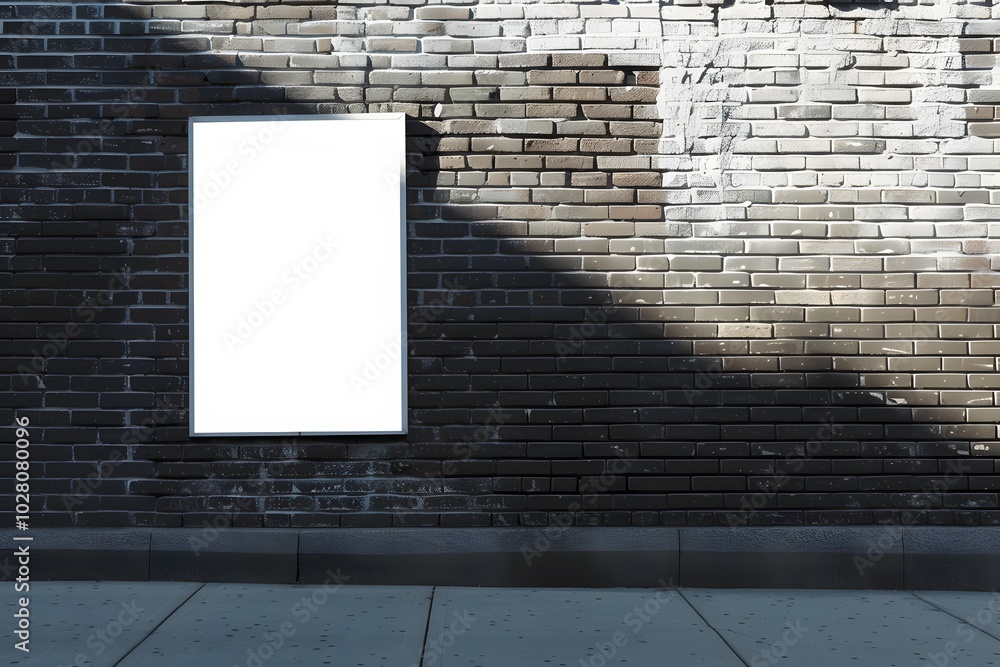 Blank Billboard Mounted on a Brick Wall Blank Billboard Mounted on a Brick Wall