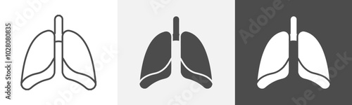 lungs icon Flat logo vector