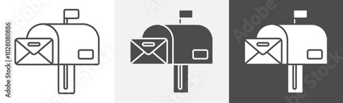 mail box icon Flat logo vector