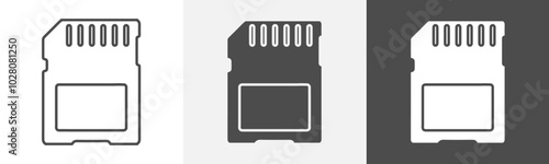 memory card icon Flat logo vector