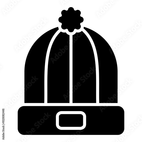 Winter hat, beanie glyph solid icon