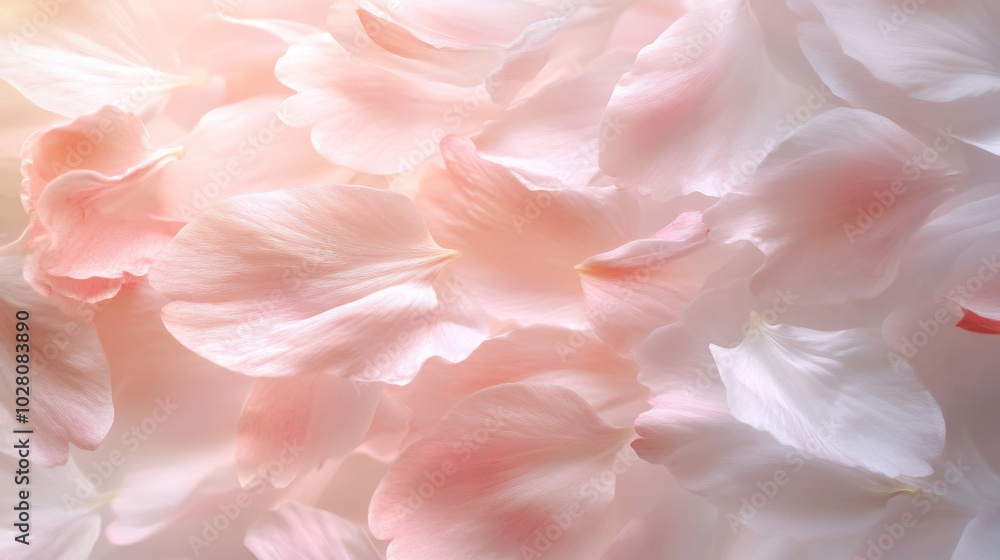 Fototapeta premium Soft pastel petals composition for romantic and spring designs