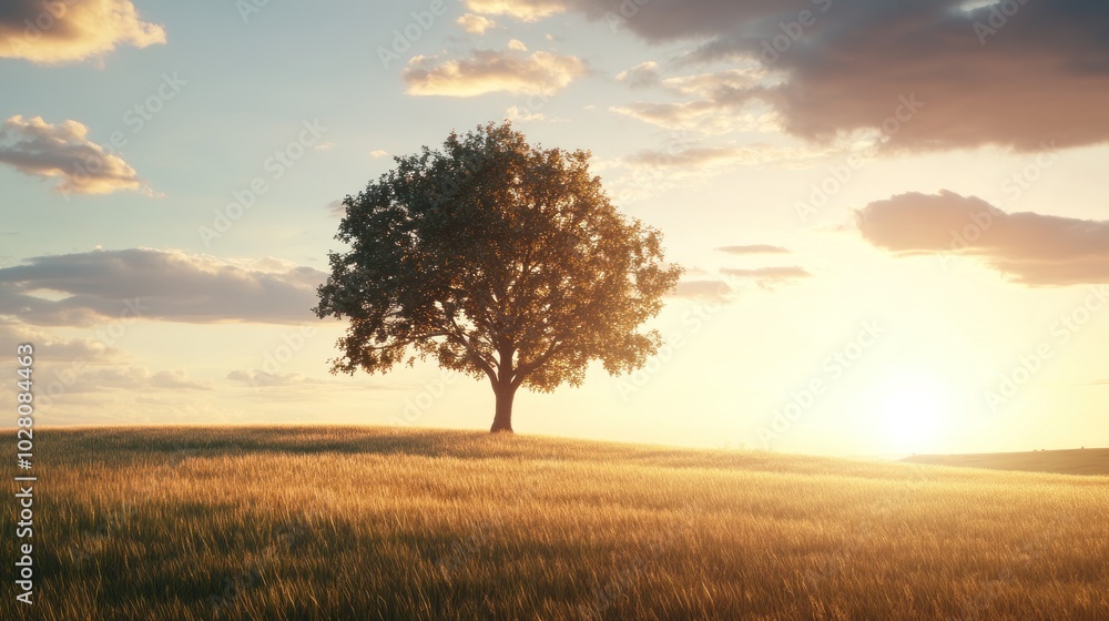 Fototapeta premium Solitary Tree at Sunset