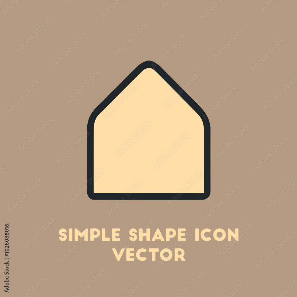 A simple outline of a light beige house with a black outline A simple outline of a light beige house with a black outline