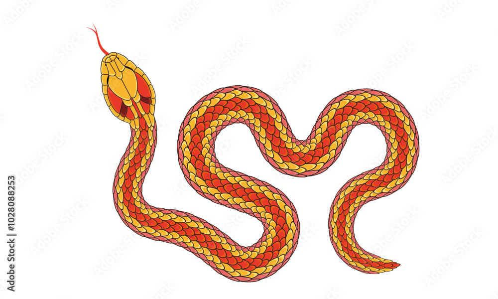 Obraz premium A simple cartoon snake pattern