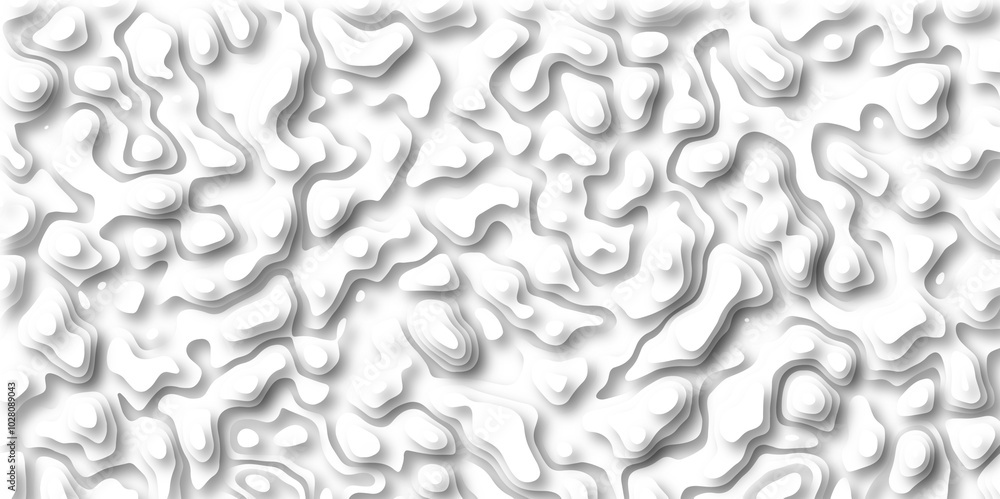 3D Papercut Stylized White Topographic Contour Scheme and Terrain. Geographic mountain terrain. Contour map background. 3D Cartographic Weave with seamless striped patterns and wavy Shapes. 3D Papercut Stylized White Topographic Contour Scheme and Terrain. Geographic mountain terrain. Contour map background. 3D Cartographic Weave with seamless striped patterns and wavy Shapes.