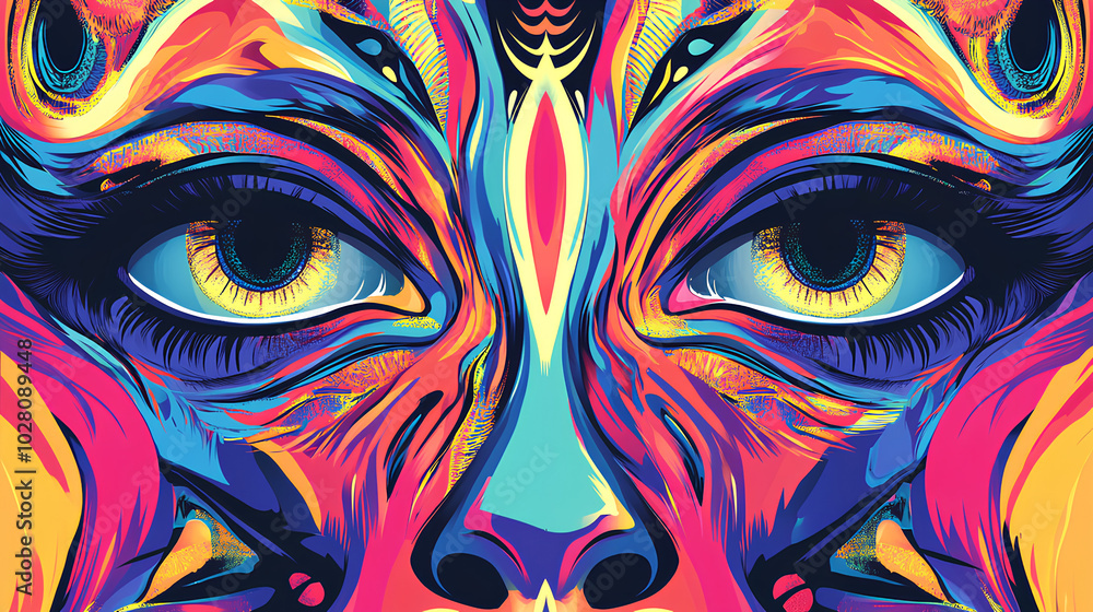 Psychedelic retro cool digital artwork Psychedelic retro cool digital artwork