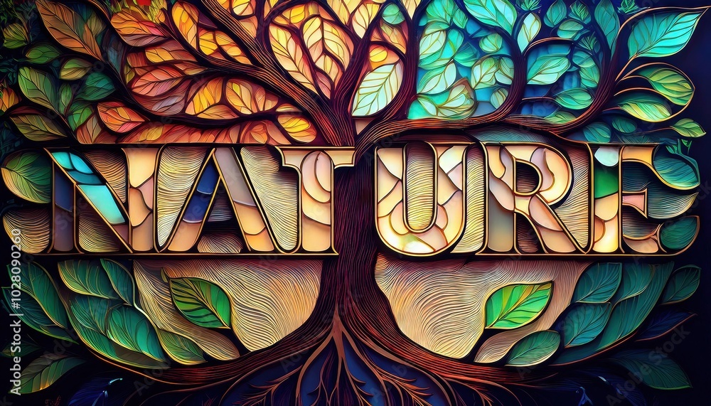 Nature Inspired Design with Colorful Tree Nature Inspired Design with Colorful Tree