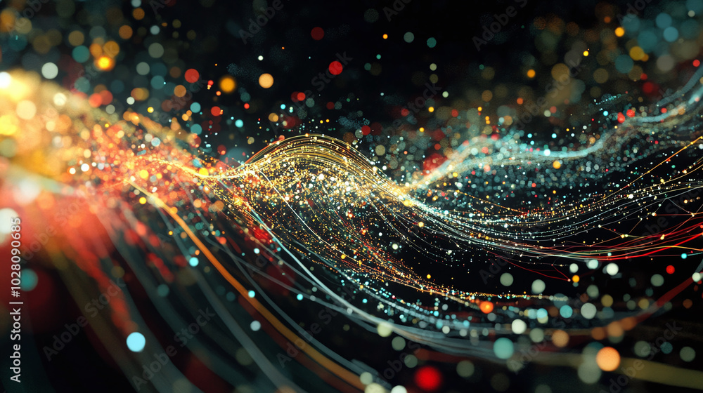 An abstract representation of big data, featuring streams of numbers and graphs flowing through a network, symbolizing the processing and analysis of vast amounts of information. An abstract representation of big data, featuring streams of numbers and graphs flowing through a network, symbolizing the processing and analysis of vast amounts of information.