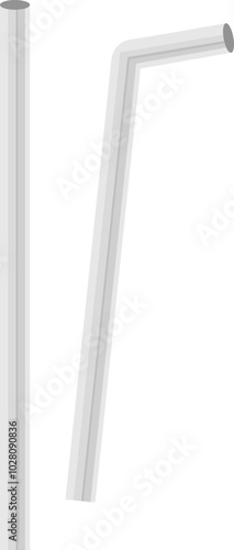 Reusable metal drinking straws illustration