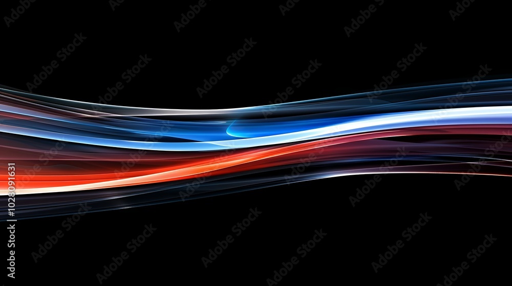 Wallpaper Abstract red white and blue lines are flowing gracefully on a black background Wallpaper Abstract red white and blue lines are flowing gracefully on a black background