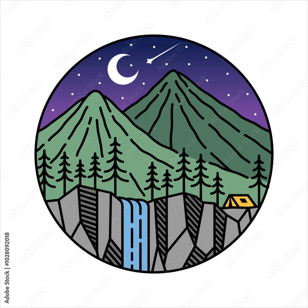 natural scenery in the frame illustration natural scenery in the frame illustration