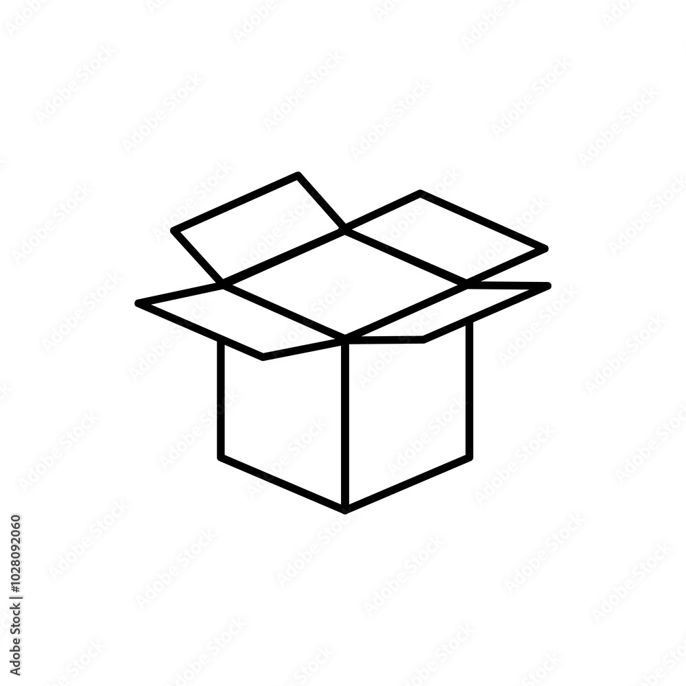 Open parcel box line icon, Packaging cardboard box trendy style illustration for web and app..eps Open parcel box line icon, Packaging cardboard box trendy style illustration for web and app..eps