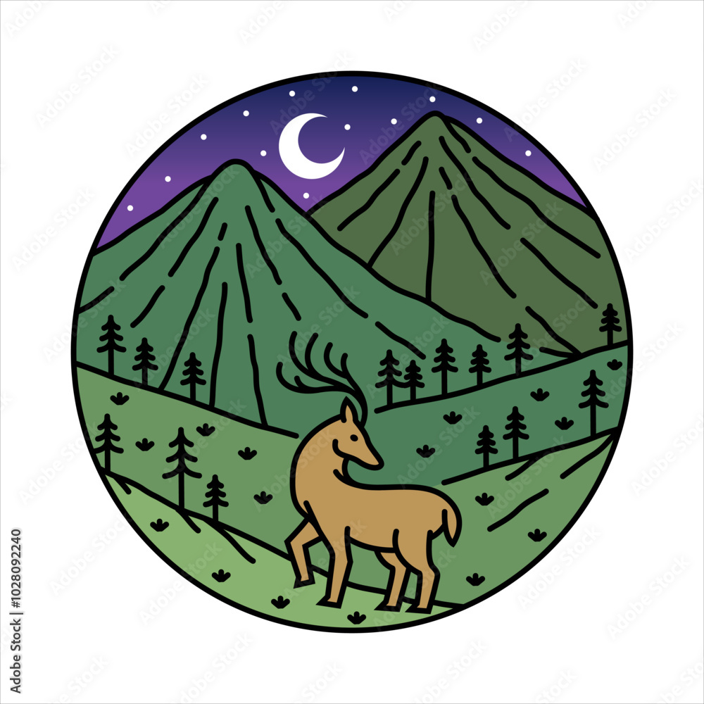 natural scenery in the frame illustration natural scenery in the frame illustration