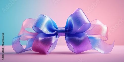 Blue and purple bow elegantly displayed on a white background, perfect for gifting and celebrations