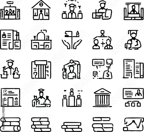 Set Icons about Sector Of Society Vector illustration logo concept design