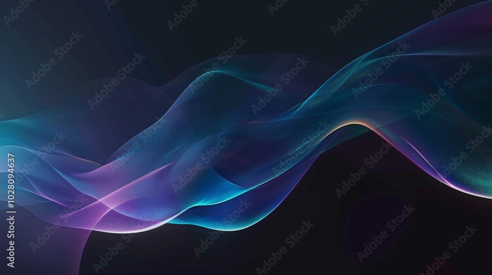 Wallpaper An abstract blue wave is flowing in digital space, creating a sense of movement and energy Wallpaper An abstract blue wave is flowing in digital space, creating a sense of movement and energy