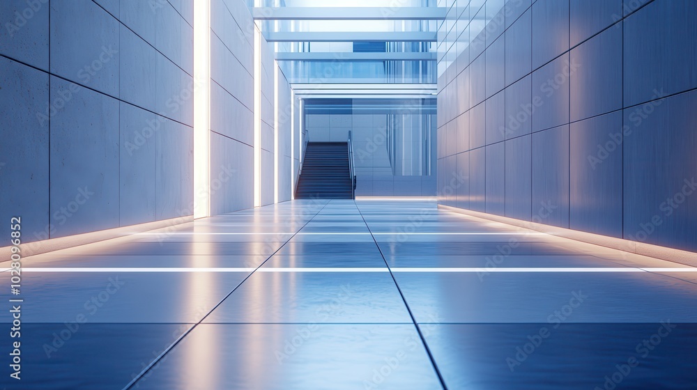 Obraz premium Modern Interior Design Hallway With Staircase