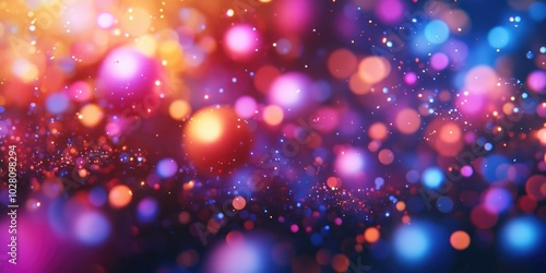 Dreamy light bokeh featuring abstract blurred circles in vibrant colors, ideal for festive Christmas decorations