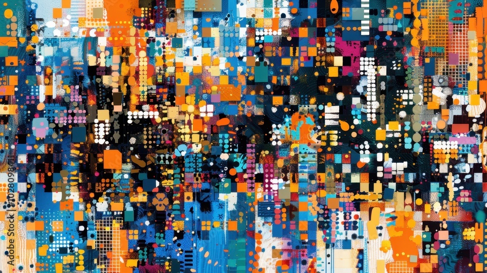 Vibrant Abstract Mosaic with Geometric Shapes and Colors Vibrant Abstract Mosaic with Geometric Shapes and Colors