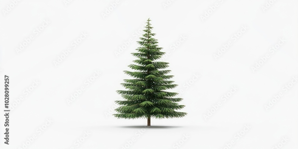Small pine tree cut out and isolated on a clean white background, perfect for product displays or holiday-themed designs Small pine tree cut out and isolated on a clean white background, perfect for product displays or holiday-themed designs