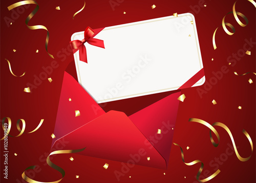 Red envelope and coupon illustration