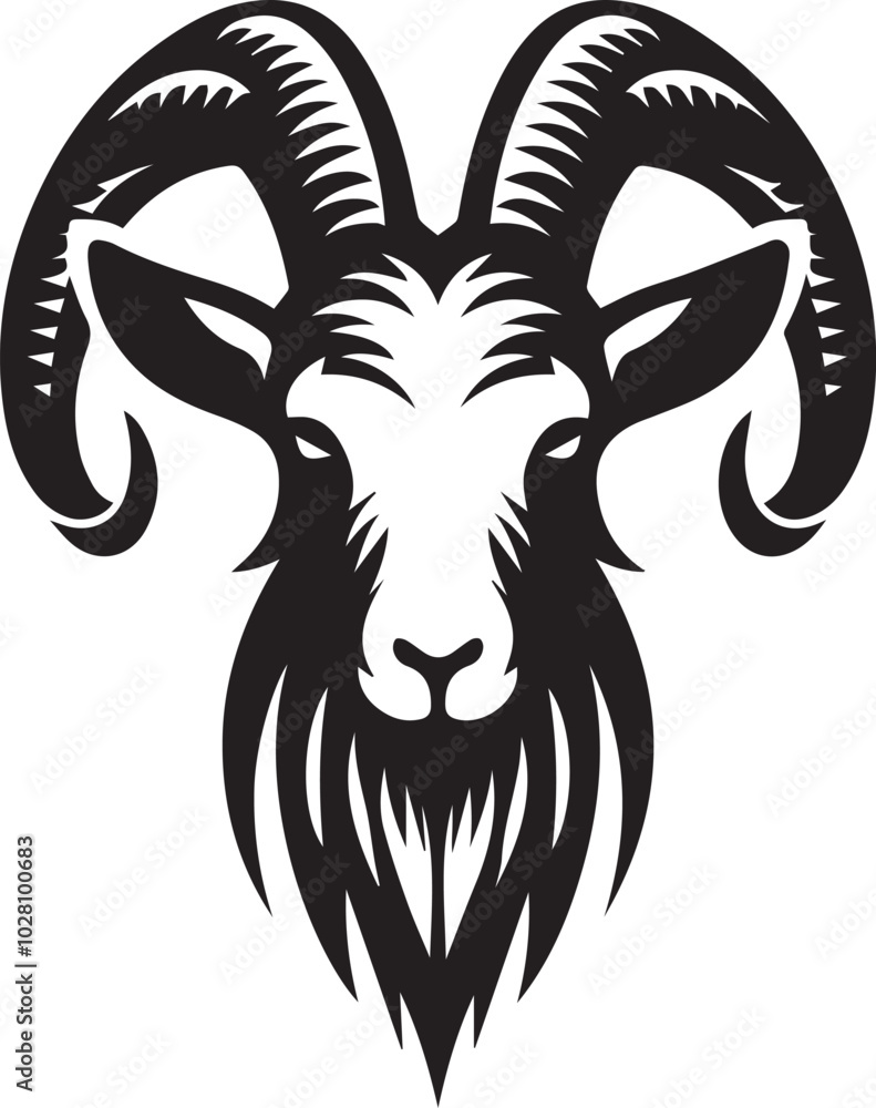 Goat head silhouette vector Goat head silhouette vector